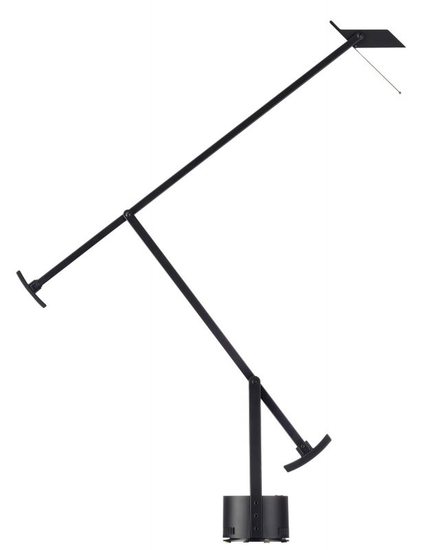 Schwarze Tizio Micro Tischleuchte von Artemide, flexible Schreibtischlampe mit verstellbarem Arm und modernem Design.